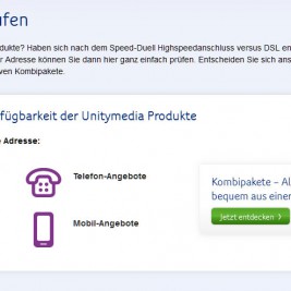 Unitymedia Verfügbarkeit prüfen