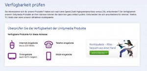 Unitymedia Verfügbarkeit prüfen