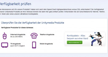 Unitymedia Verfügbarkeit prüfen